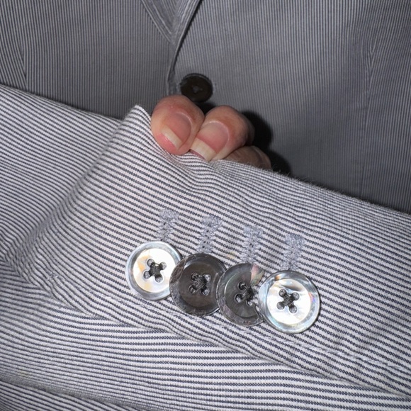 Banana Republic Vintage Tailored Blue Pinstriped Blazer - Picture 8 of 12